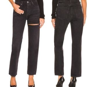 AGOLDE Lana Slice Mid Rise Straight Jeans